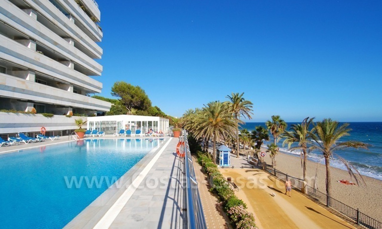 Luxe appartementen te koop, eerstelijnstrand complex, boulevard Golden Mile, Marbella centrum 0