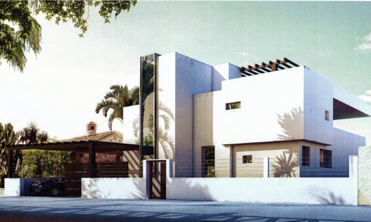 Marbella direct aan het strand: moderne nieuwe villa van plan te koop of kavel te koop 3