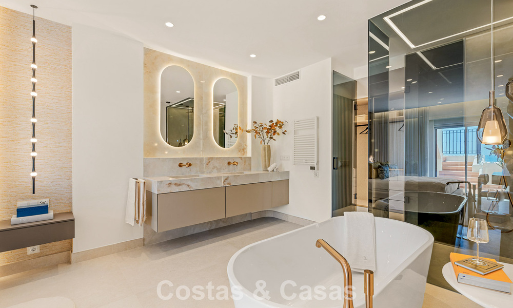 Luxe penthouses en appartementen te koop, eerstelijnsstrand complex, New Golden Mile, Marbella - Estepona 795163