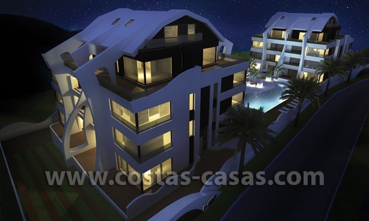 Moderne nieuwbouw design appartementen te koop vlakbij het strand in Marbella 0