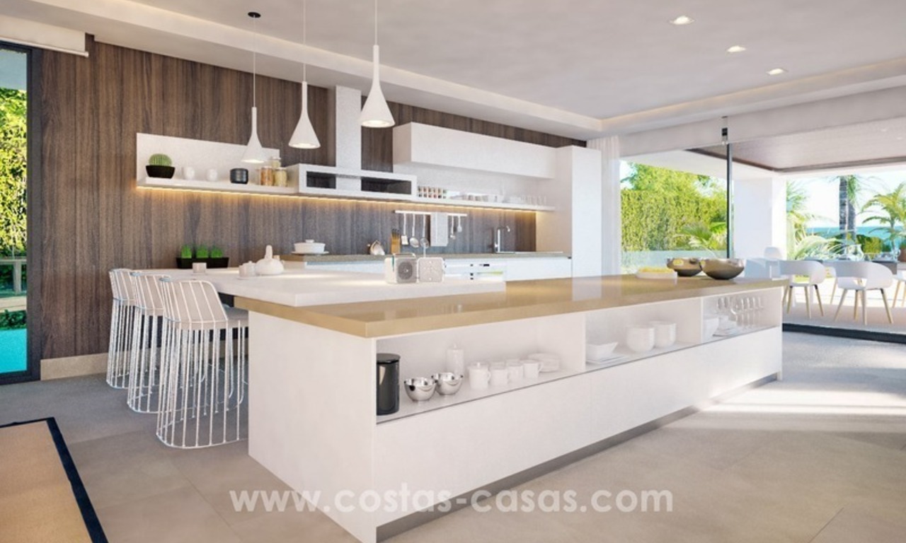 Nieuwe Moderne Eerstelijn strand Villa te koop, New Golden Mile, Marbella - Estepona 11