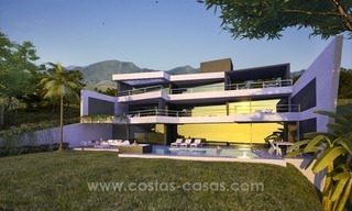Nieuwe moderne luxe villa te koop in Marbella met zeezicht in aanbouw 1