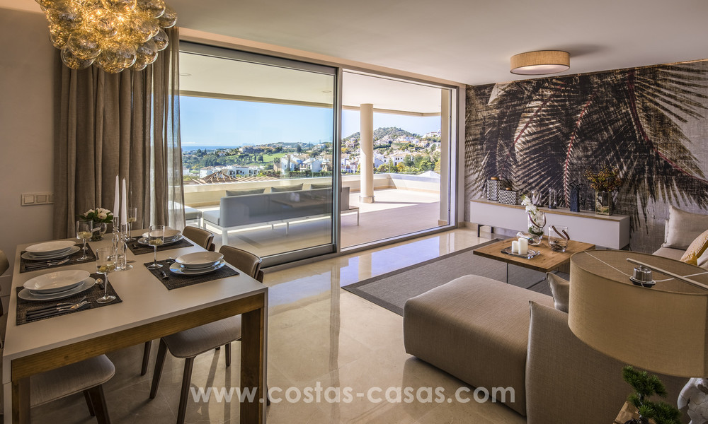 Nieuwe moderne appartementen te koop in Benahavis - Marbella met golf en zeezicht. Instapklaar. Laatste unit: Penthouse! 7354