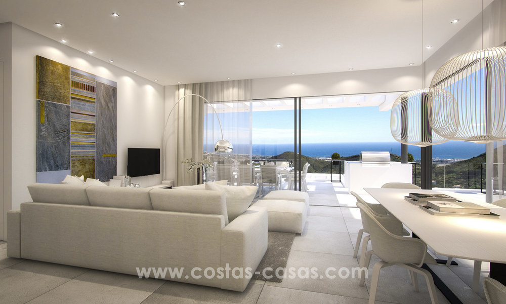 Moderne nieuwe luxe appartementen te koop met zeezicht op slechts enkele minuten rijden van Marbella centrum 4654