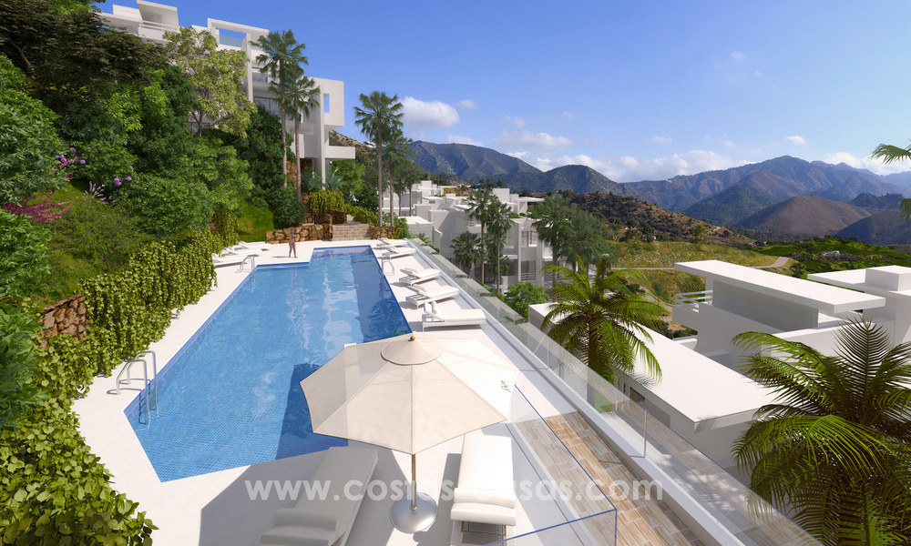 Moderne nieuwe luxe appartementen te koop met zeezicht op slechts enkele minuten rijden van Marbella centrum 4669