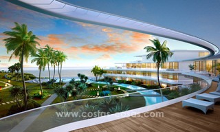 Instapklare spectaculair moderne luxe eerstelijns strand appartementen te koop in Estepona, Costa del Sol 3823 