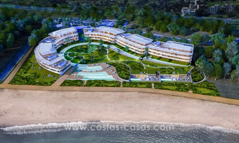 Instapklare spectaculair moderne luxe eerstelijns strand appartementen te koop in Estepona, Costa del Sol 3826