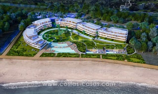 Instapklare spectaculair moderne luxe eerstelijns strand appartementen te koop in Estepona, Costa del Sol 3826 