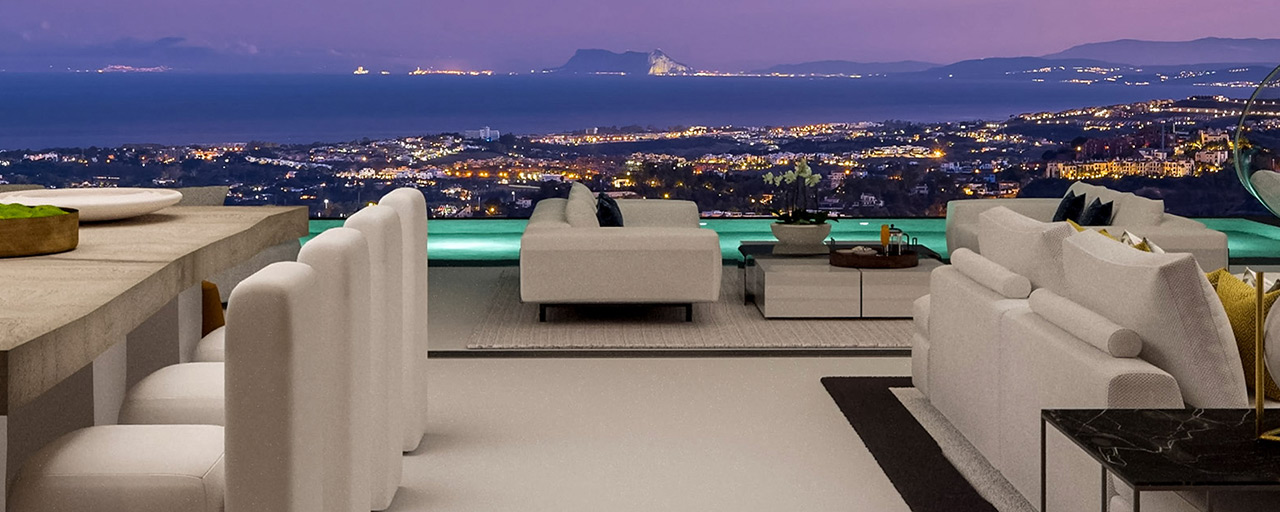 Nieuwe moderne luxevilla’s te koop met spectaculair uitzicht op de golf, het meer en de zee tot aan Afrika, in een gated golfresort in Benahavis - Marbella