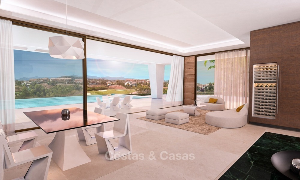 Koopje! Eerstelijns Golf, Moderne, Designer villa's met Panoramisch Uitzicht te koop op The New Golden Mile, Estepona - Marbella 1250