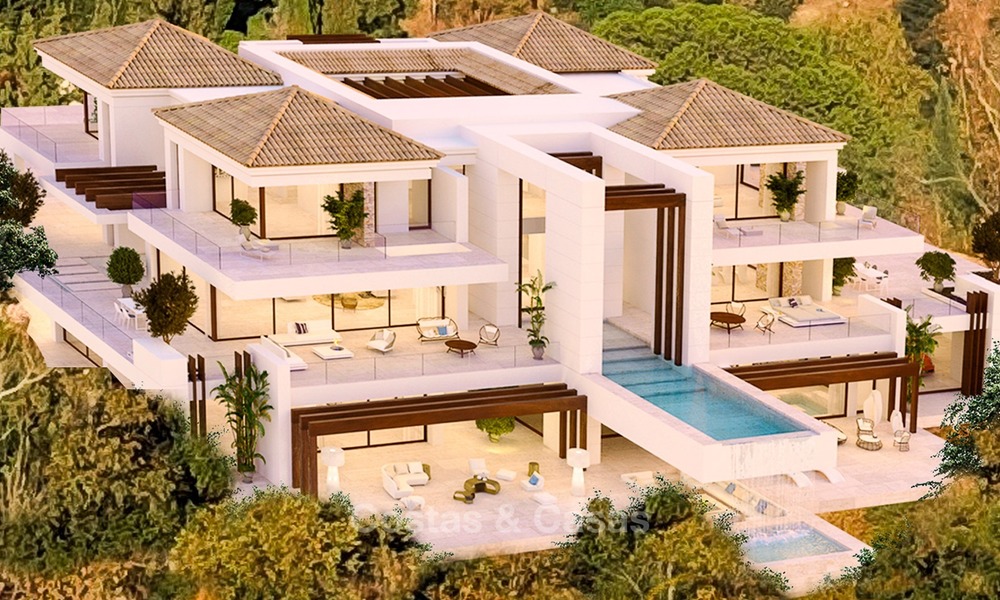 Spectaculaire, Moderne - Andalusische stijl villa te koop met Golf- en zeezicht, Benahavis - Marbella 1411