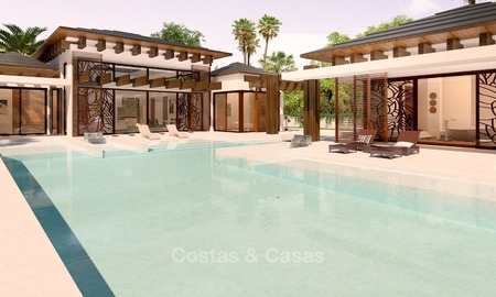 Nieuwe, Moderne Thaise stijl villa met Zeezicht te koop aan de New Golden Mile, Estepona - Marbella 2049