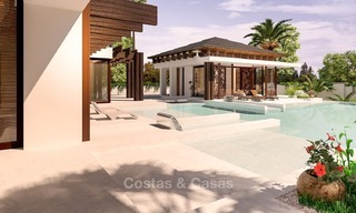 Nieuwe, Moderne Thaise stijl villa met Zeezicht te koop aan de New Golden Mile, Estepona - Marbella 2046 