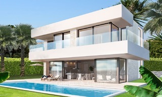 Tweedelijn strand, moderne, hedendaagse designer villa te koop in Estepona, Costa del Sol 2075 