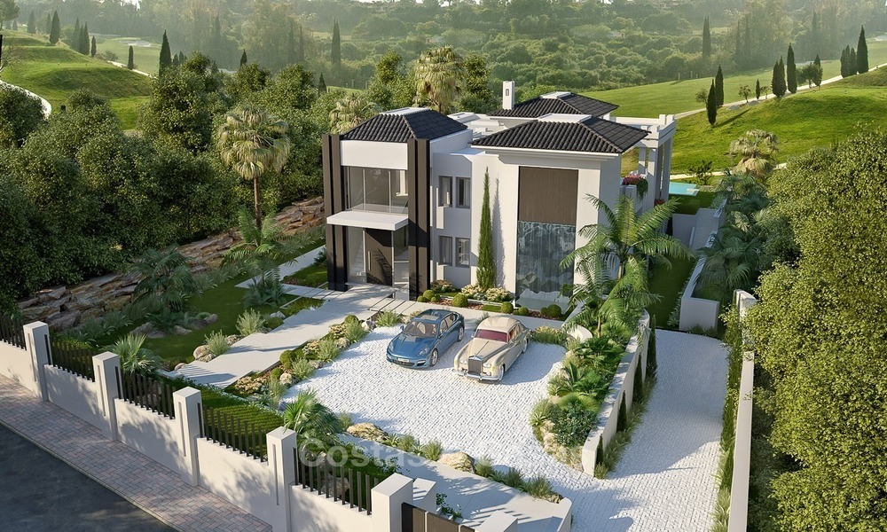 Elegante villa in designerstijl te koop, eerstelijn golf, gelegen in een vijfsterren golfresort aan de New Golden Mile, Marbella - Benahavis 2107