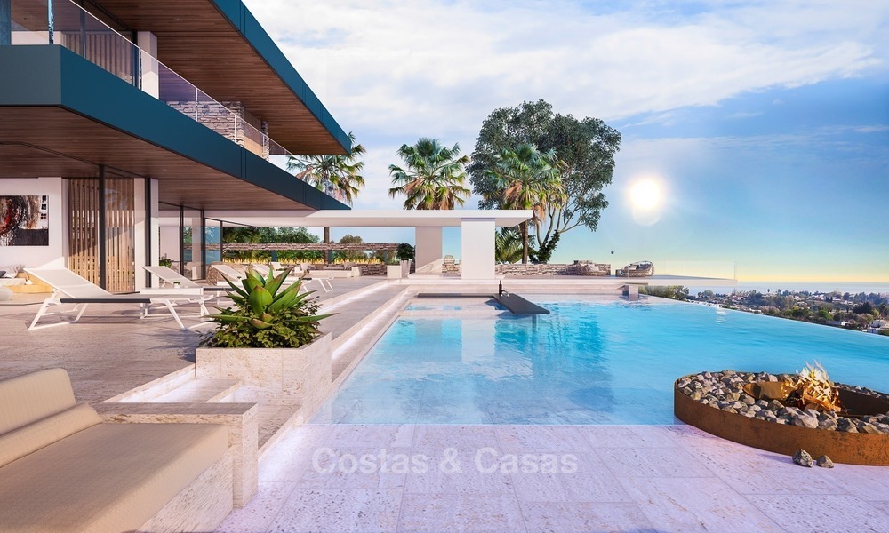 Moderne, hedendaagse, mediterrane stijl villa met zeezicht in Gated community te koop in Benahavis - Marbella 2724