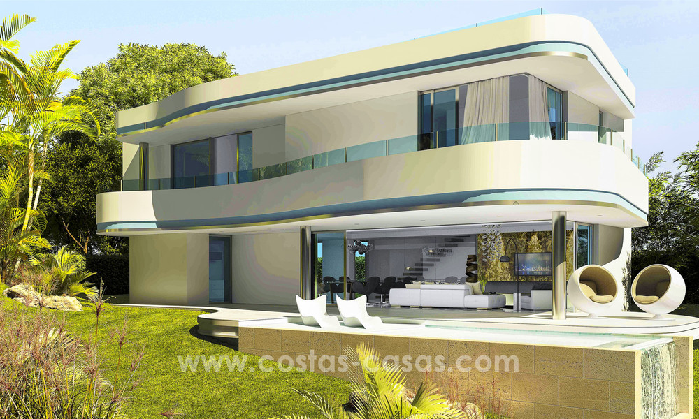 Nieuwe, ‘ontwerp-je-eigen’ eigentijdse luxe villa´s te koop in een innovatief project, binnen een golf gebied met zicht op zee en golf, Estepona - Marbella 3623