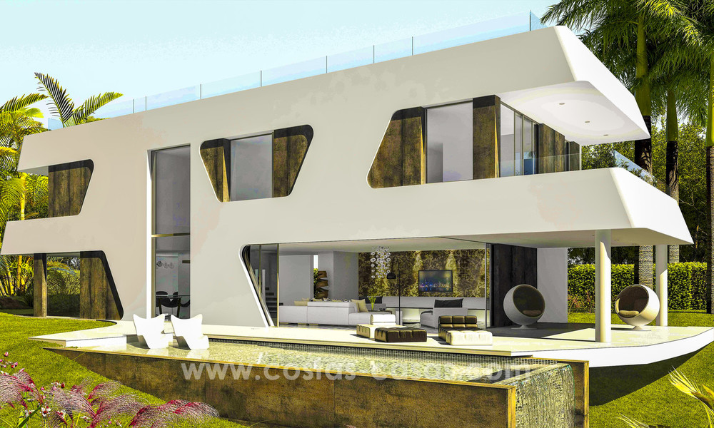 Nieuwe, ‘ontwerp-je-eigen’ eigentijdse luxe villa´s te koop in een innovatief project, binnen een golf gebied met zicht op zee en golf, Estepona - Marbella 3627