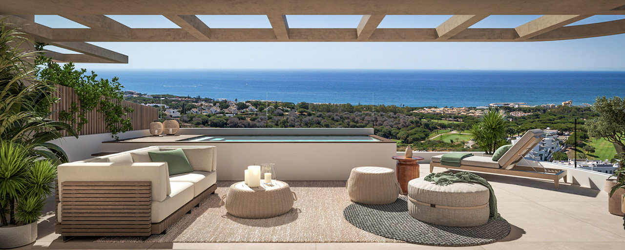 Geavanceerde nieuwbouwappartementen met panoramisch zeezicht te koop in Cabopino, Marbella