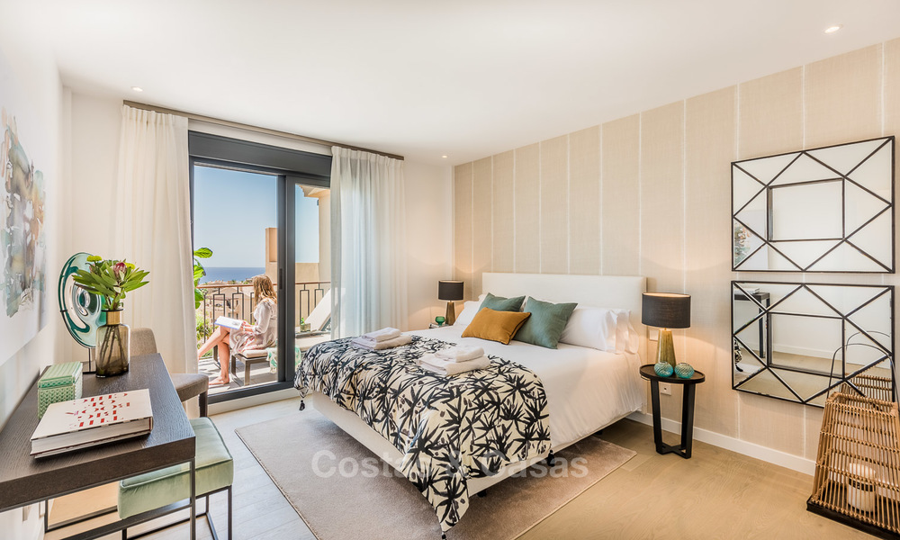 Nieuwe luxe appartementen in Andalusische stijl te koop, prachtig uitzicht op zee, Benahavis - Marbella 5065