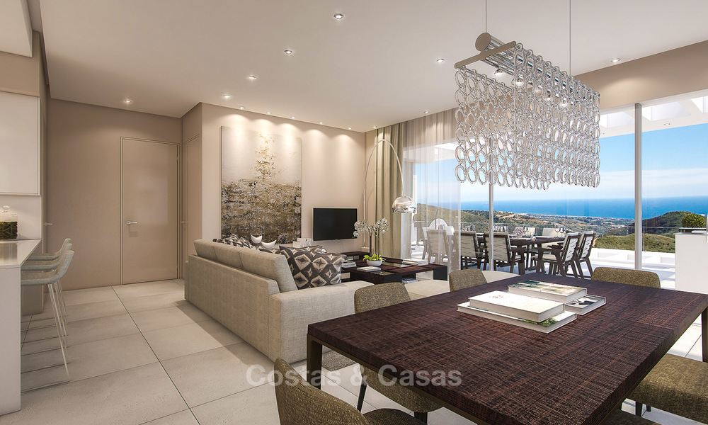 Moderne luxe appartementen te koop met onbelemmerd zeezicht, op korte rijafstand van het centrum van Marbella. 4865