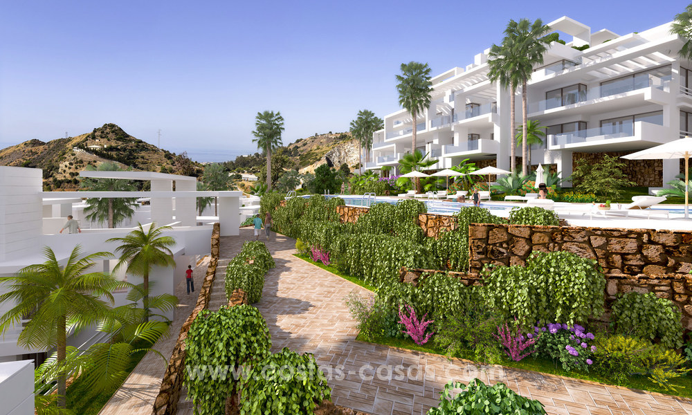 Moderne luxe appartementen te koop met onbelemmerd zeezicht, op korte rijafstand van het centrum van Marbella. 4873