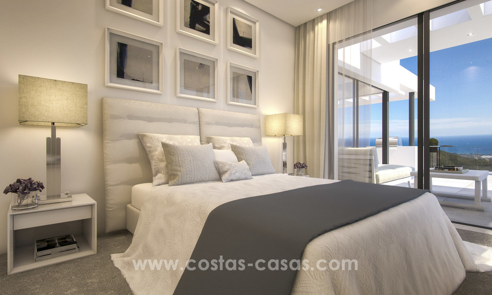 Moderne hedendaagse luxe appartementen met adembenemend zeezicht te koop, op korte rijafstand van het centrum van Marbella. 4891