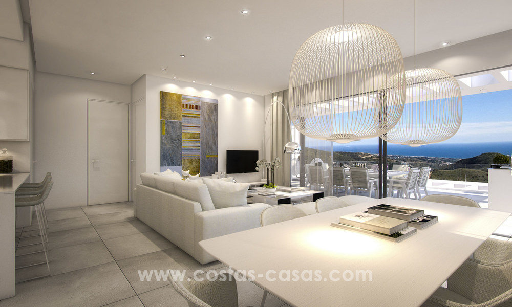 Moderne hedendaagse luxe appartementen met adembenemend zeezicht te koop, op korte rijafstand van het centrum van Marbella. 4897