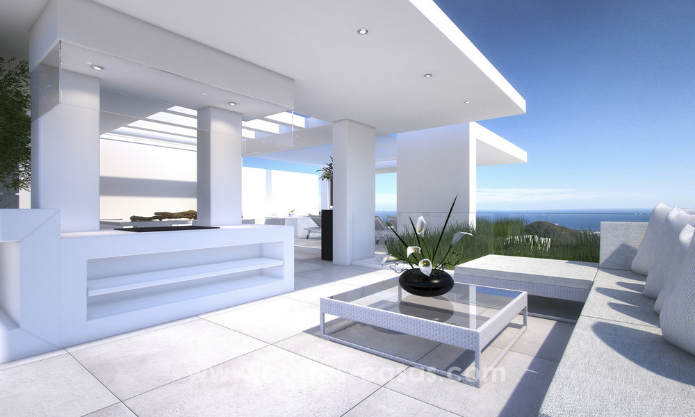 Moderne contemporaine luxe appartementen met verbluffend zeezicht te koop, op korte rijafstand van het centrum van Marbella. 4931