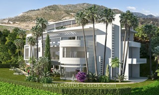 Moderne contemporaine luxe appartementen met verbluffend zeezicht te koop, op korte rijafstand van het centrum van Marbella. 4937 