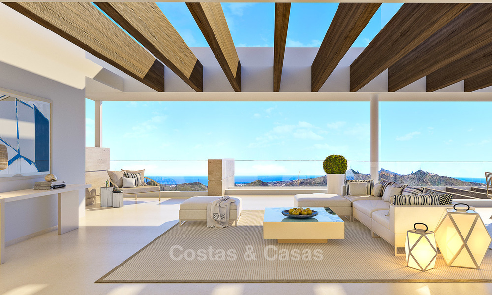 Modern-eigentijdse luxe appartementen met adembenemende zeezichten te koop, op korte rijafstand van het centrum van Marbella. 4962