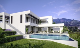 Nieuwe modern-eigentijdse villa's te koop, panoramisch uitzicht op zee, op de New Golden Mile tussen Marbella en Estepona 13982 