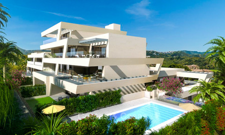 Nieuwe moderne luxe appartementen met zeezicht te koop, Marbella. Op loopafstand van golf en strand. 5110