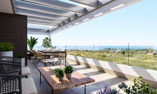 Nieuwe moderne luxe appartementen met zeezicht te koop, Marbella. Op loopafstand van golf en strand. 5111 