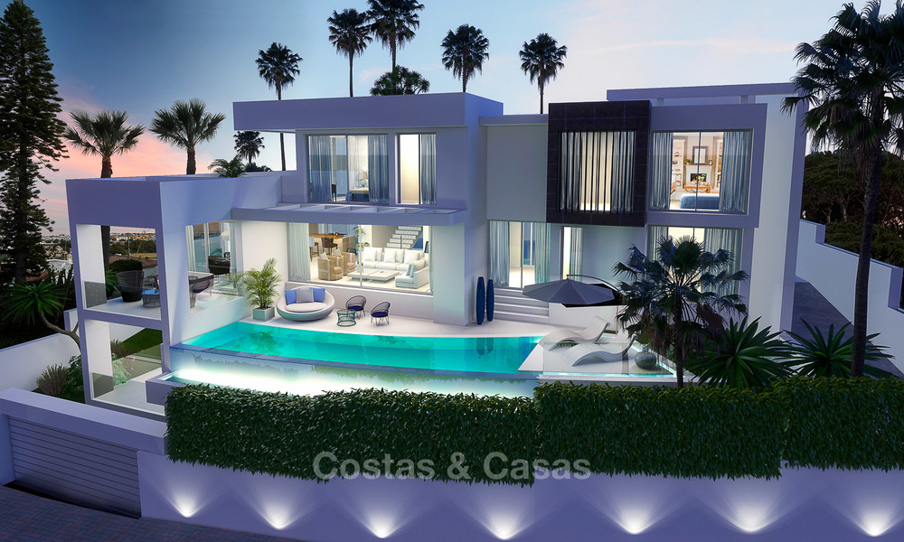 Nieuwe modern eigentijdse luxe villa te koop, met uitzicht op zee en de bergen, Nueva Andalucia, Marbella 5535