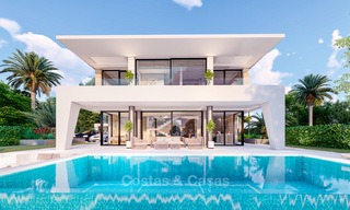 Nieuwe moderne villa's in avant garde-stijl te koop, met zeezicht, La Duquesa, Manilva, Costa del Sol 5605 