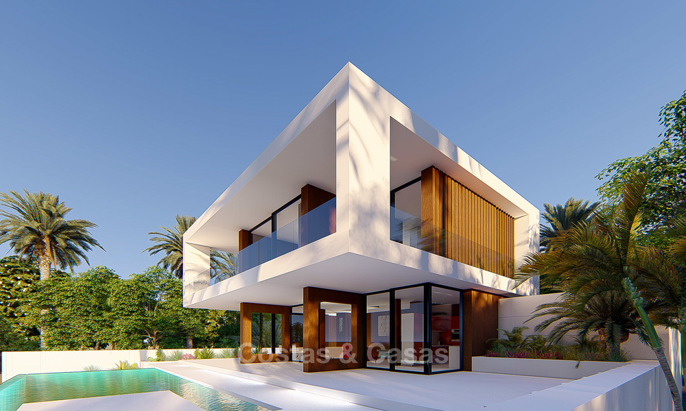 Nieuwe, moderne luxe villa te koop, uitzicht op zee en golf, Estepona. 5613