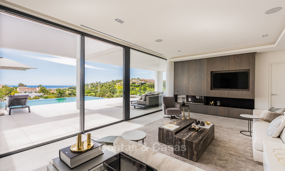 Spectaculaire high-end luxe villa te koop, instapklaar, met panoramisch uitzicht op zee, golf en bergen, Benahavis - Marbella 5855