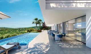 Ruime en moderne nieuwe luxe villa's te koop, in een prestigieus golfresort en met panoramisch uitzicht op zee, Benahavis - Marbella 5906 