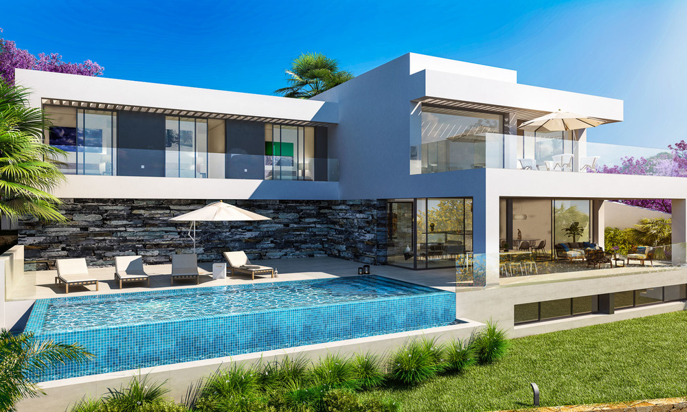Ruime en moderne nieuwe luxe villa's te koop, in een prestigieus golfresort en met panoramisch uitzicht op zee, Benahavis - Marbella 5907