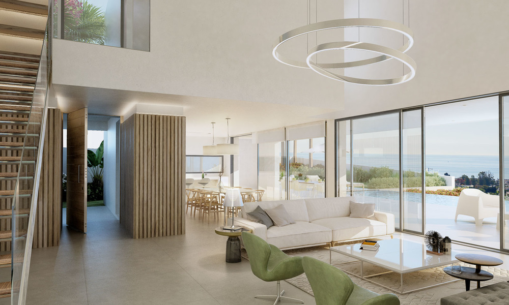 Ruime en moderne nieuwe luxe villa's te koop, in een prestigieus golfresort en met panoramisch uitzicht op zee, Benahavis - Marbella 5910