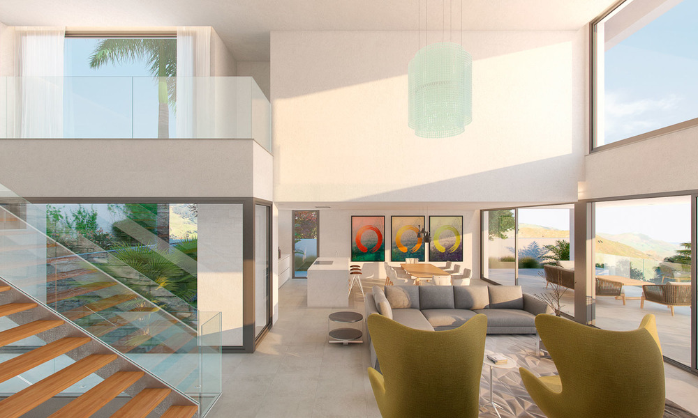 Ruime en moderne nieuwe luxe villa's te koop, in een prestigieus golfresort en met panoramisch uitzicht op zee, Benahavis - Marbella 5913