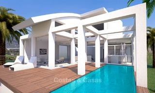 Originele moderne villa's te koop op een bevoorrechte locatie met panoramisch uitzicht op zee en baai, Benalmadena, Costa del Sol 6121 