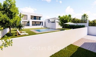 Prijsgunstige nieuwe eigentijdse villa's te koop, op loopafstand van het strand, Manilva, Costa del Sol 6282 