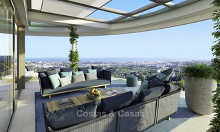 Nieuwe eigentijdse luxe appartementen te koop, met een uitzonderlijk uitzicht op zee, golf en bergen, Benahavis - Marbella. Laatste units. 11918 