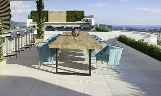 Nieuwe eigentijdse luxe appartementen te koop, met een uitzonderlijk uitzicht op zee, golf en bergen, Benahavis - Marbella. Laatste units. 11921 