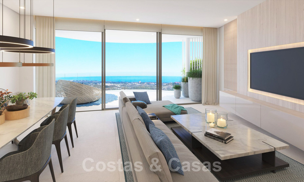 Nieuwe eigentijdse luxe appartementen te koop, met een uitzonderlijk uitzicht op zee, golf en bergen, Benahavis - Marbella. Laatste units. 31075