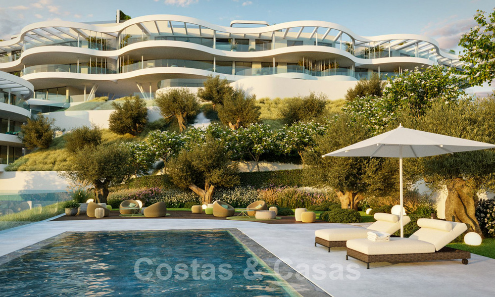 Nieuwe eigentijdse luxe appartementen te koop, met een uitzonderlijk uitzicht op zee, golf en bergen, Benahavis - Marbella. Laatste units. 31085