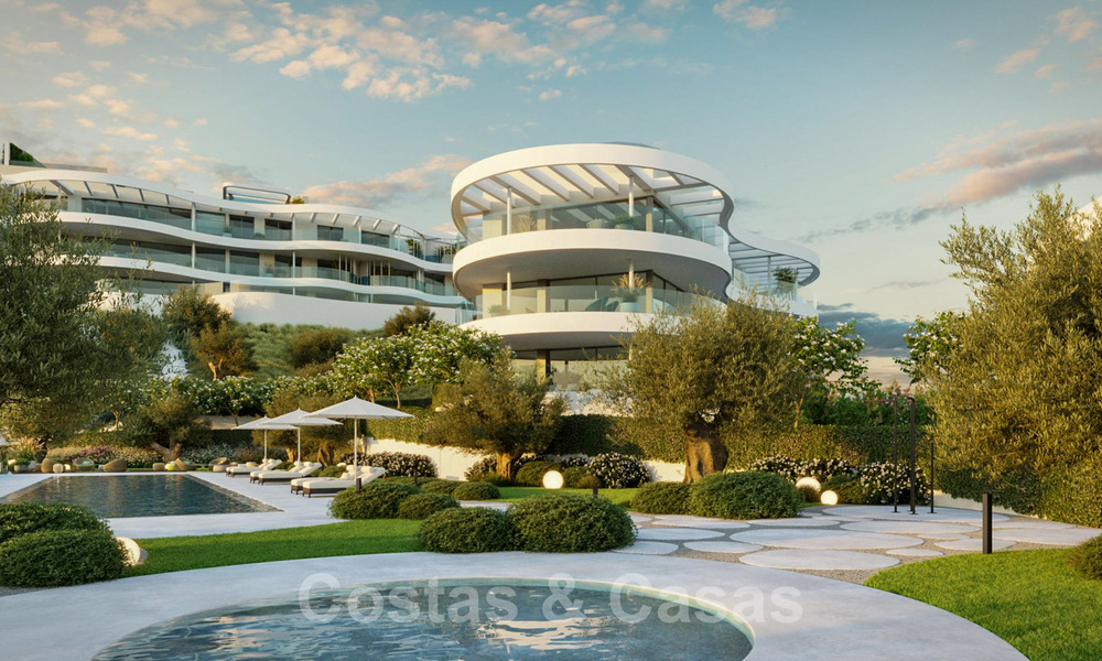 Nieuwe eigentijdse luxe appartementen te koop, met een uitzonderlijk uitzicht op zee, golf en bergen, Benahavis - Marbella. Laatste units. 31086