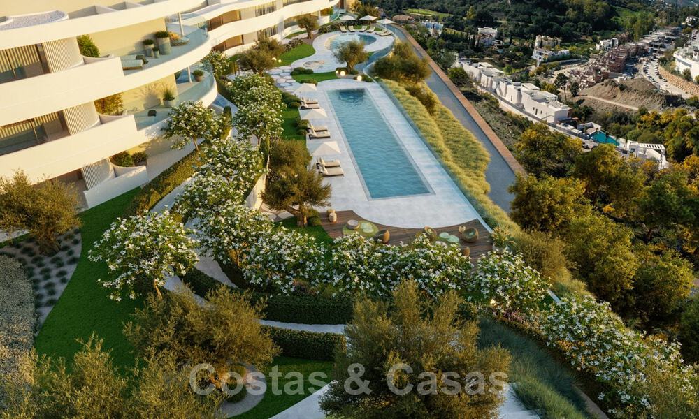 Prachtige nieuwe eigentijdse luxe appartementen te koop, met een uitzonderlijk uitzicht op zee, golf en bergen, Benahavis - Marbella 31087